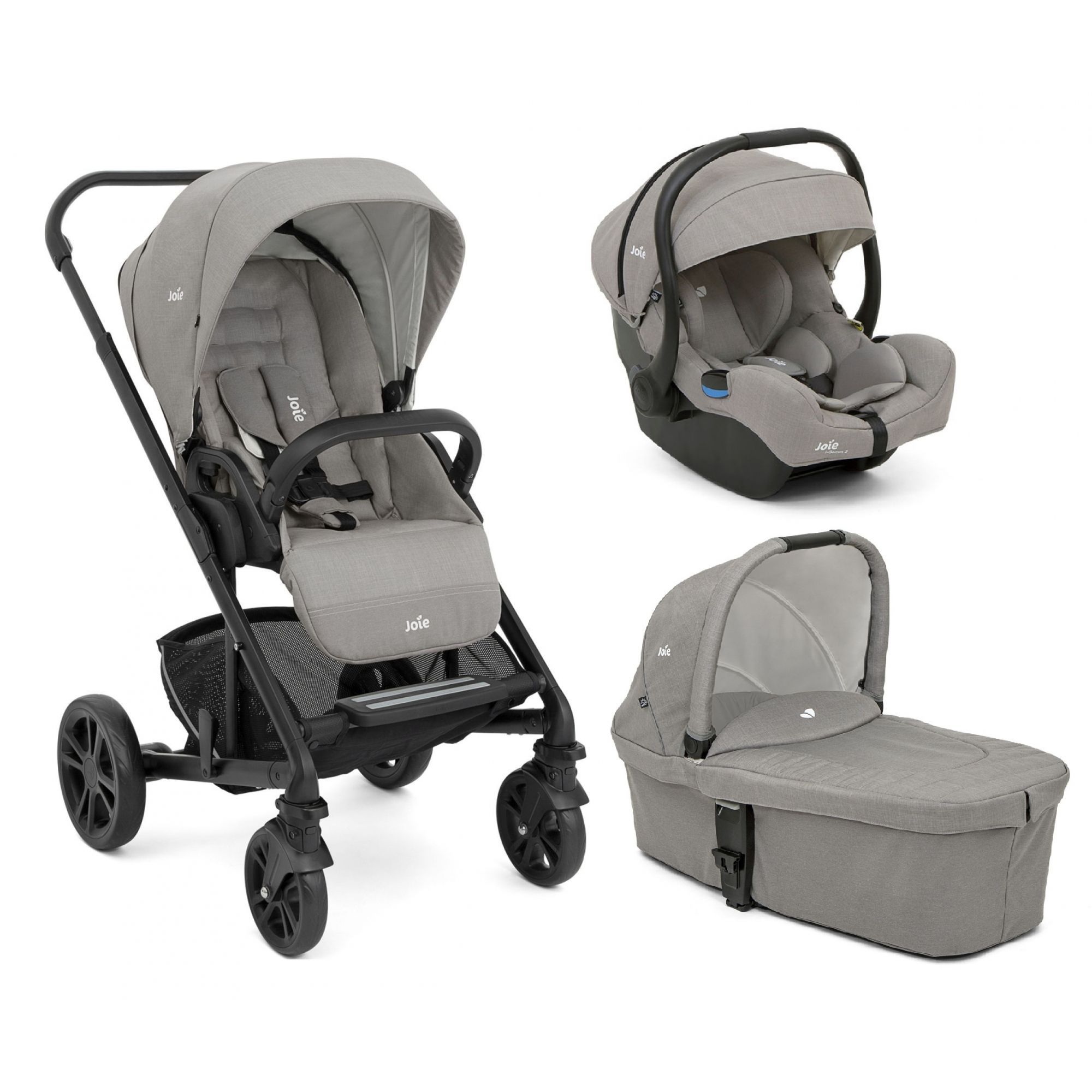 Poussette 3 en 1 Bébé Combinée Siège-Auto Nacelle Trio Réversible