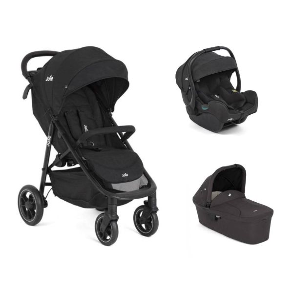 Poussette trio Litetrax + siège auto i-Gemm 3 Raven + nacelle Ramble Shale noir