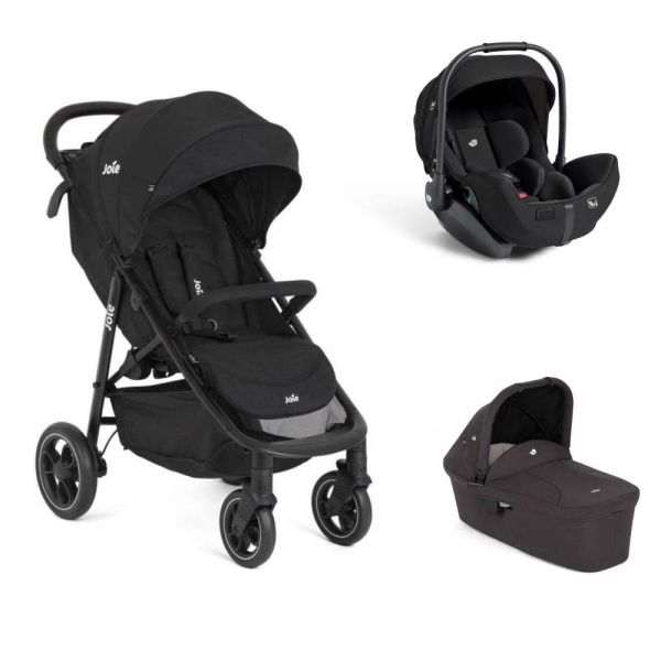 Poussette trio Litetrax Shale + siège auto i-Level Pro Eclipse + nacelle Ramble shale