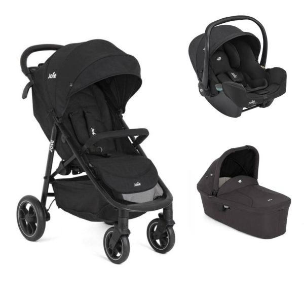 Poussette trio Litetrax + siège auto i-Snug 2 Raven + nacelle Ramble Shale noir