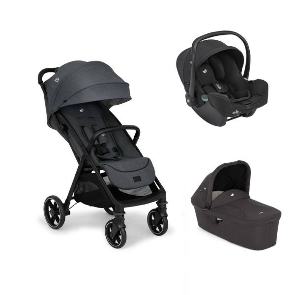 Poussette trio Parcel LX Signature Ebony + siège auto i-Snug 2 Raven + nacelle Ramble Shale