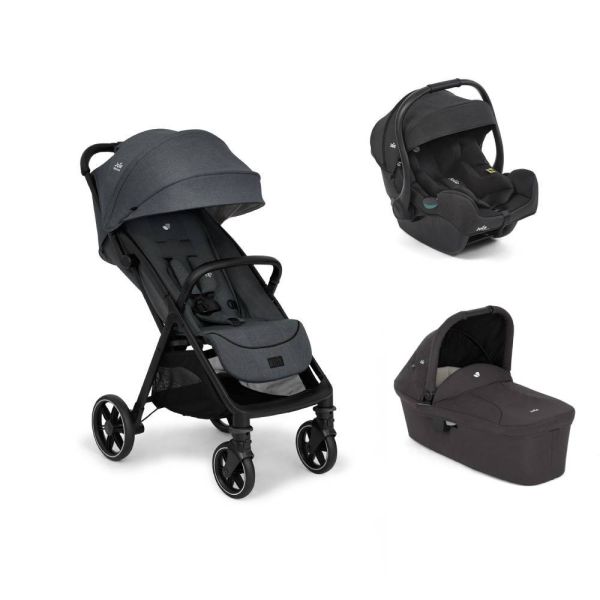 Poussette trio Parcel LX Signature Ebony + siège auto i-Gemm 3 Raven + nacelle Ramble Shale