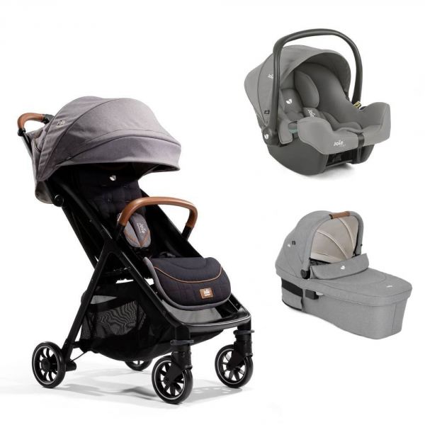 Poussette trio Parcel Signature Carbon + siège auto i-snug 2 Pebble + nacelle ramble XL Pebble