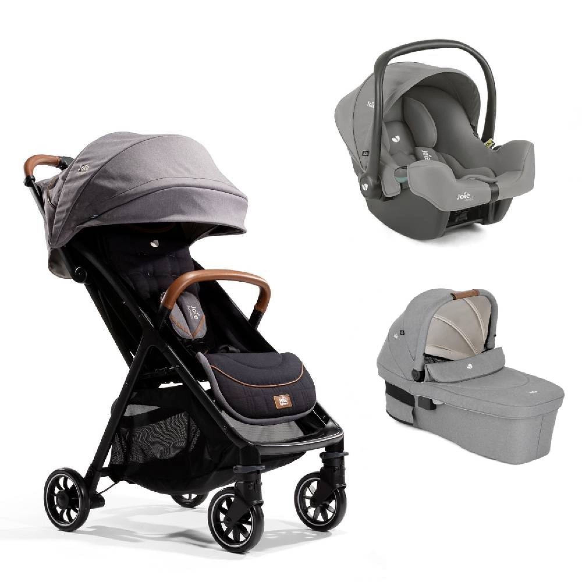 Poussette trio Parcel Signature Oyster + siège auto i-snug 2