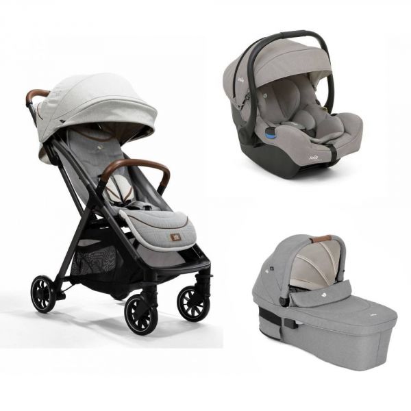 Poussette trio Parcel Signature Oyster + siège auto i-Gemm 3 Pebble + nacelle Ramble XL Pebble
