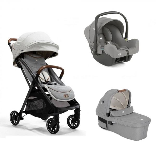 Poussette trio Parcel Signature Oyster + siège auto i-Snug 2 Pebble + nacelle Ramble XL Pebble