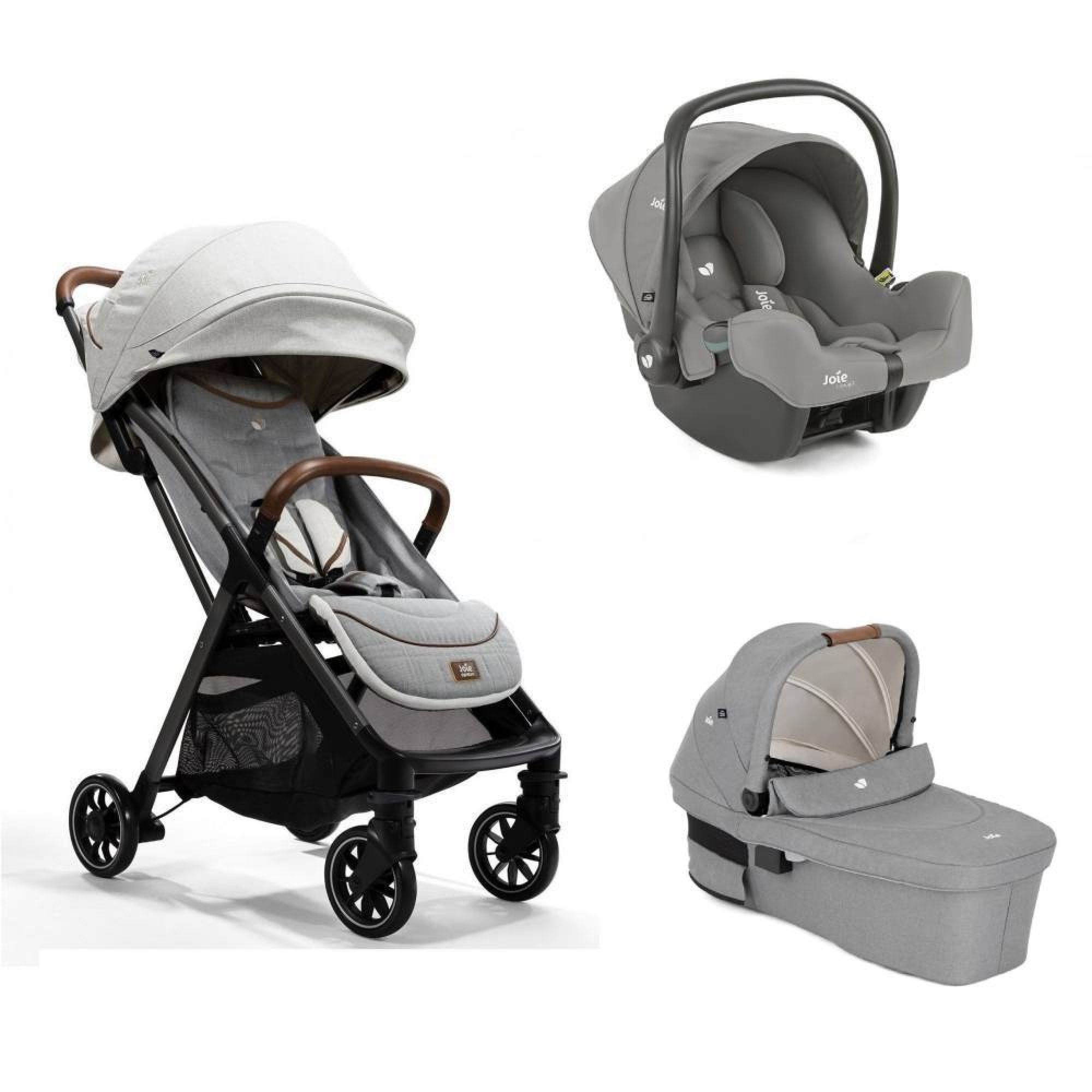 Poussette trio Parcel Signature Oyster + siège auto i-snug 2