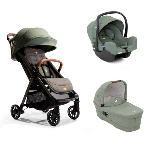 Poussette trio Parcel Signature Pine + siège auto i-Snug 2 Laurel + nacelle Ramble XL Laurel