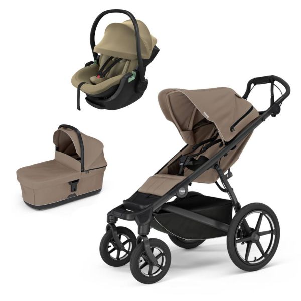 Poussette trio Urban Glide 4 + siège auto Maple Faded khaki + nacelle Urban Glide Tinted taupe