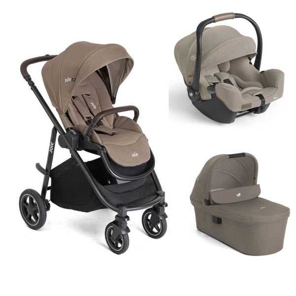 Poussette trio Versatrax + siège auto i-Starter Sandstone + nacelle Ramble XL Cashew