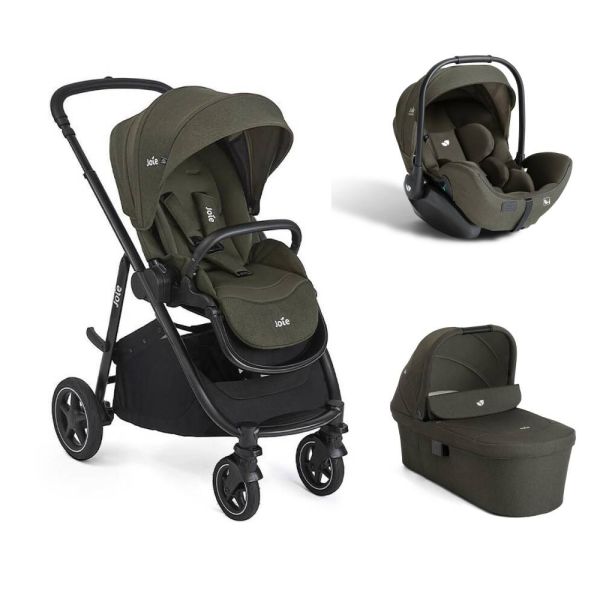 Poussette trio Versatrax + siège auto i-Level Pro Evergreen + nacelle Ramble XL Fern