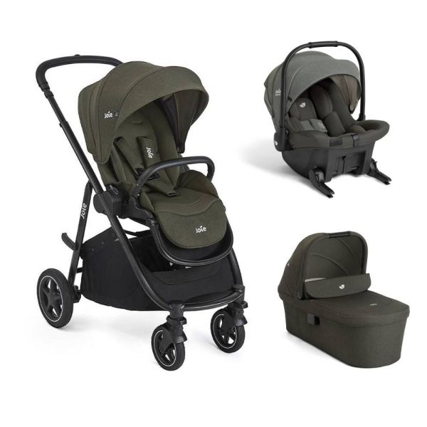 Poussette trio Versatrax + siège auto Sprint Evergreen + nacelle Ramble XL Fern