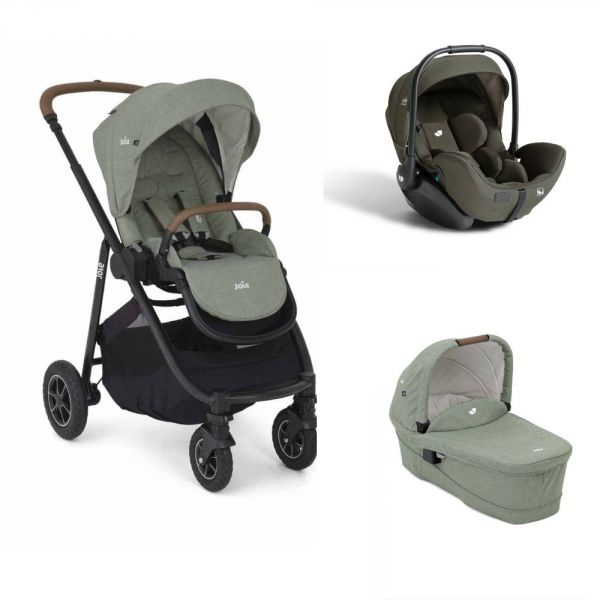Poussette trio Versatrax Laurel + siège auto i-Level Pro Evergreen + nacelle Ramble XL Laurel