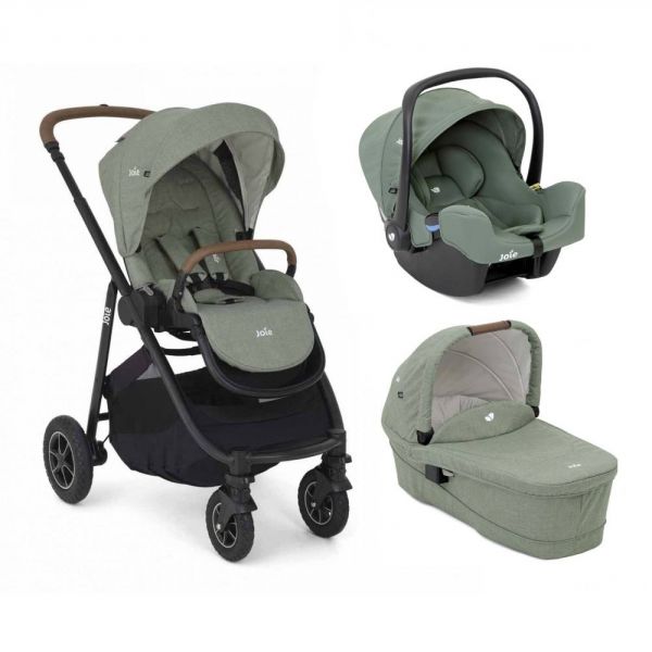 Poussette trio Versatrax Laurel + siège auto i-snug 2 Laurel + nacelle ramble XL Laurel