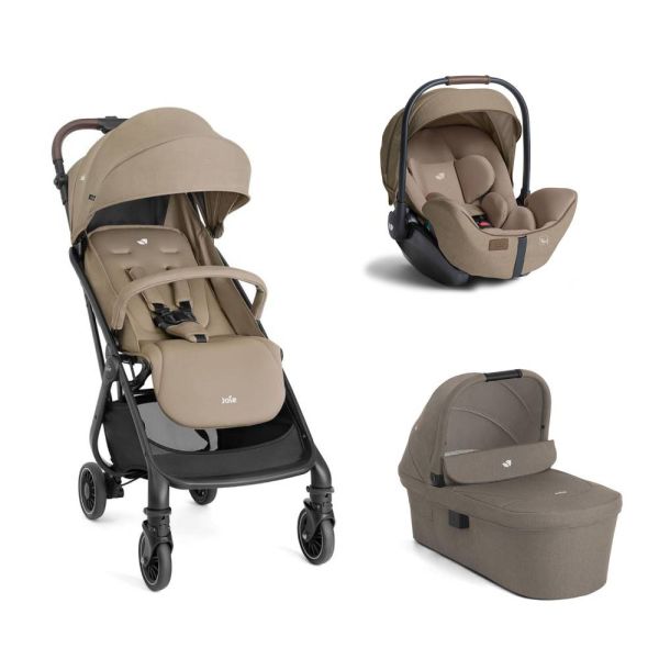 Poussette trio Tourist Toffee + siège auto i-Level Pro Sandstone + nacelle Ramble XL Cashew
