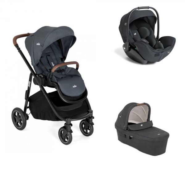 Poussette trio Versatrax Moonlight + siège auto i-Level Pro Ebony + nacelle Ramble XL Shale