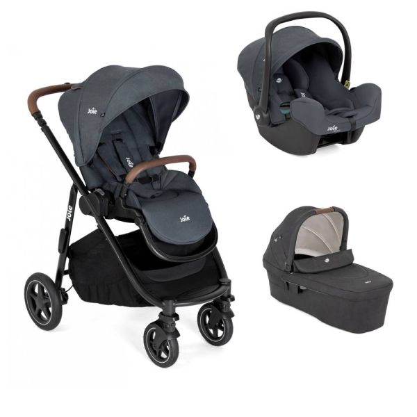 Poussette trio Versatrax Moonlight bleu + siège auto i-snug 2 Moonlight bleu + nacelle ramble XL Shale noir