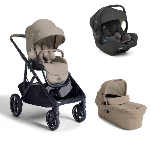 Poussette trio Versiti Sandstone beige + siège auto i-Gemm 3 Shale noir + nacelle Ramble XL Sandstone beige