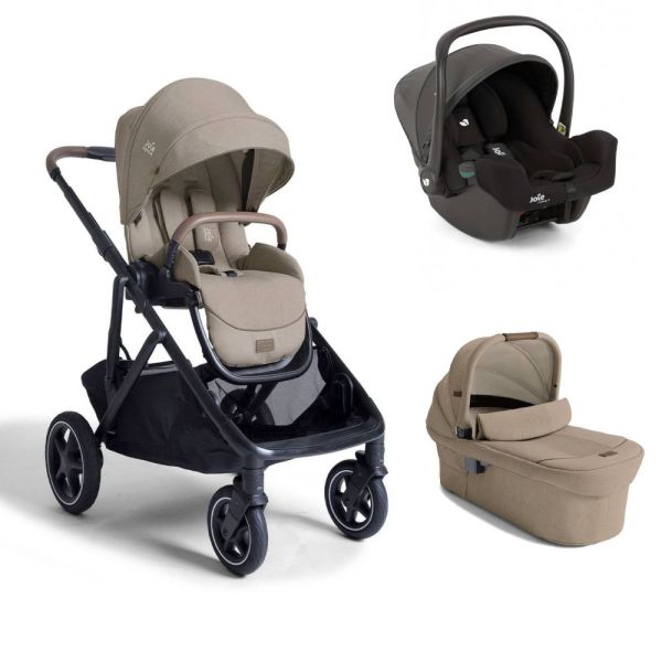 Poussette trio Versiti Sandstone noir + siège auto i-Snug 2 Shale noir + nacelle Ramble XL Sandstone beige