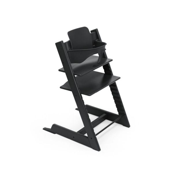 Pack Chaise haute Tripp Trapp chêne Noir et son Baby Set offert