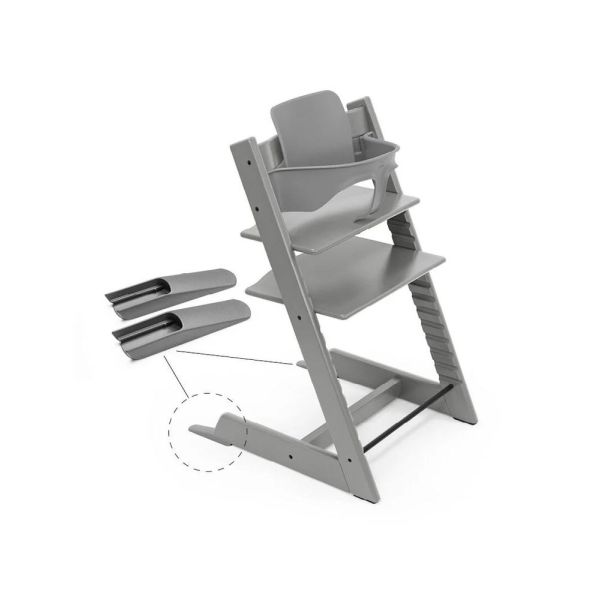 Pack Chaise haute Tripp Trapp Gris tempête et son Baby Set offert