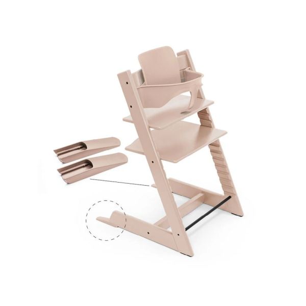 Pack Chaise haute Tripp Trapp Rose poudré et son Baby Set offert