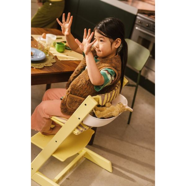 Pack chaise haute Tripp Trapp Hêtre Lemon Yellow + Newborn Set gris