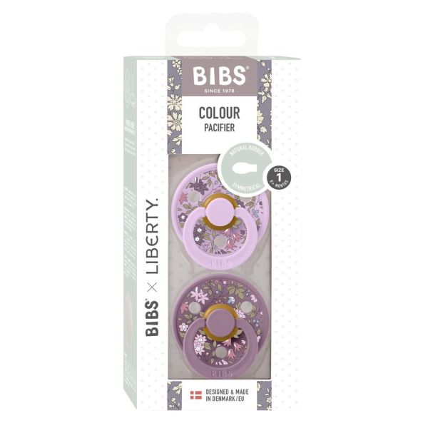 Pack de 2 sucettes Colour Liberty 6 mois+ Camomille Violet mix