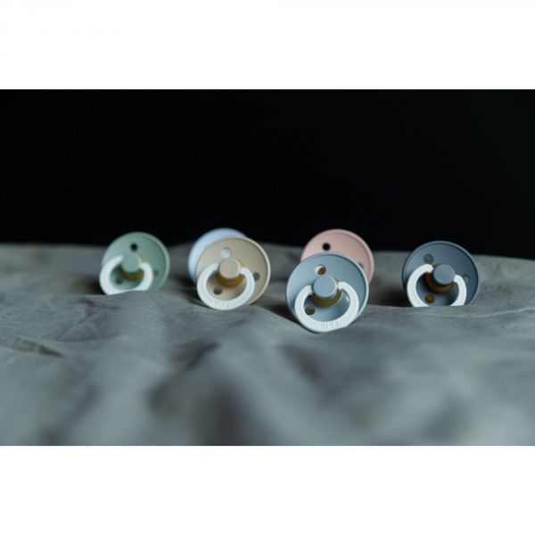 Pack de 2 sucettes Colour Caoutchouc phosphorescente 0-6 mois Petrol et Deep space