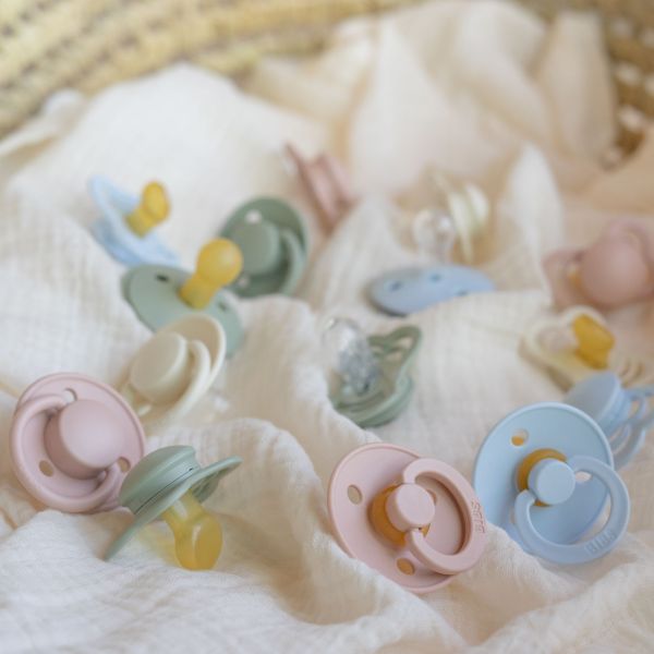 Pack de 2 sucettes Colour Caoutchouc 0-6 mois Sunshine et Violet Sky