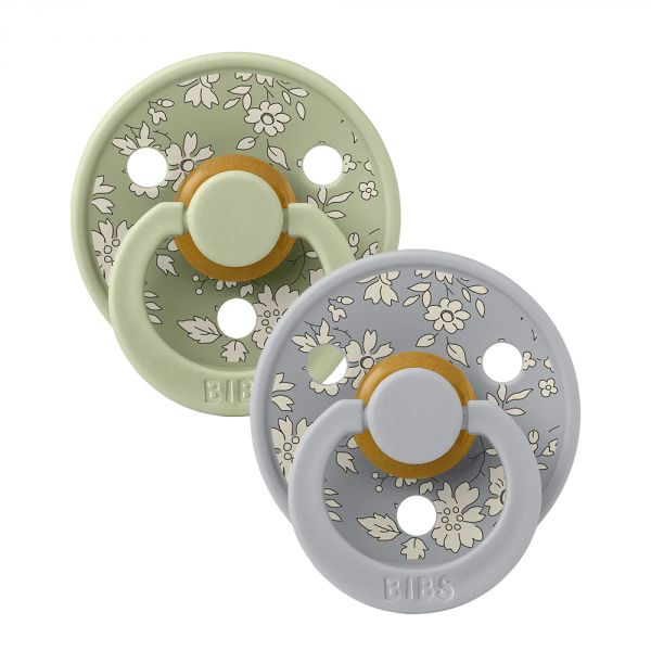 Pack de 2 sucettes Colour Caoutchouc Liberty 0-6 mois Capel Sage mix