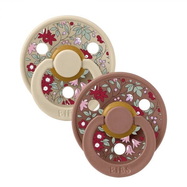 Pack de 2 sucettes Colour Caoutchouc Liberty 0-6 mois Chamomile Lawn Woodchuck mix