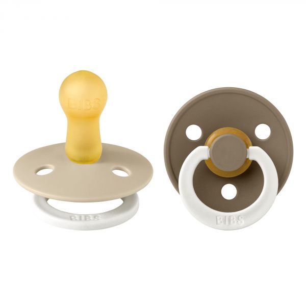 Pack de 2 sucettes Colour Caoutchouc phosphorescente 6 mois+ Vanilla et Dark Oak