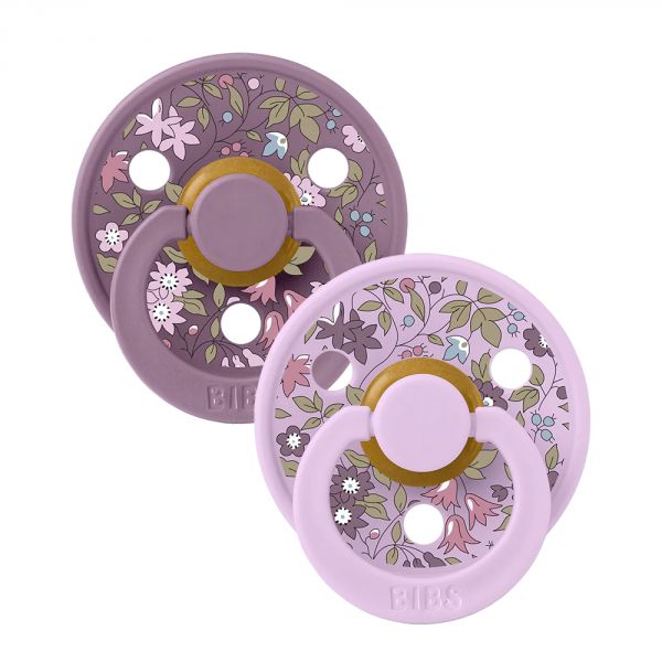 Pack de 2 sucettes Colour Caoutchouc Liberty 6 mois+ Chamomile Lawn Violet sky mix