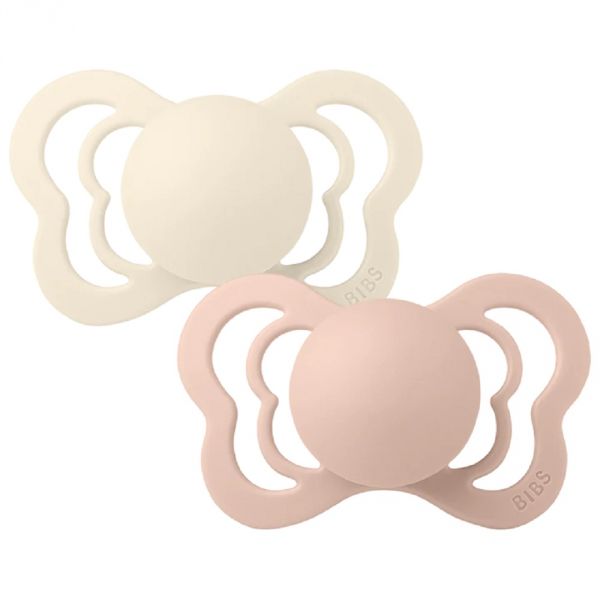 Sucettes Couture taille 1 Ivory / Blush - Pack de 2