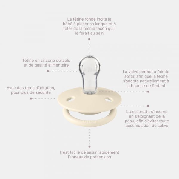 Pack de 2 sucettes De Lux Silicone taille unique Cloud et Steel Blue