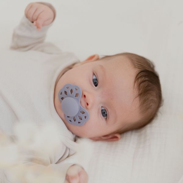 Pack de 2 sucettes Infinity Silicone anatomique 0-6 mois Ivory et Blush