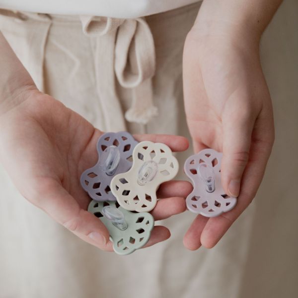 Pack de 2 sucettes Infinity Silicone anatomique 0-6 mois Blush et Woodchuck