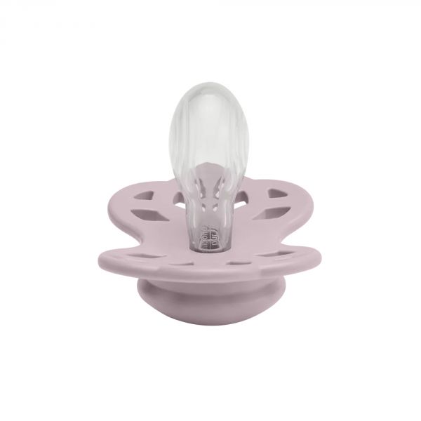 Pack de 2 sucettes Infinity Silicone symétrique 0-6 mois Blossom et Dusky Lilac