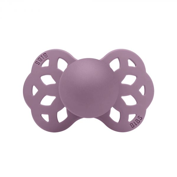 Pack de 2 sucettes Infinity Silicone symétrique 0-6 mois Fossil Grey et Mauve