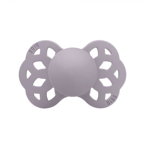 Pack de 2 sucettes Infinity Silicone symétrique 0-6 mois Fossil Grey et Mauve