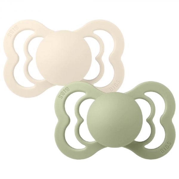 Sucettes Supreme taille 1 Ivory / Sage - Pack de 2