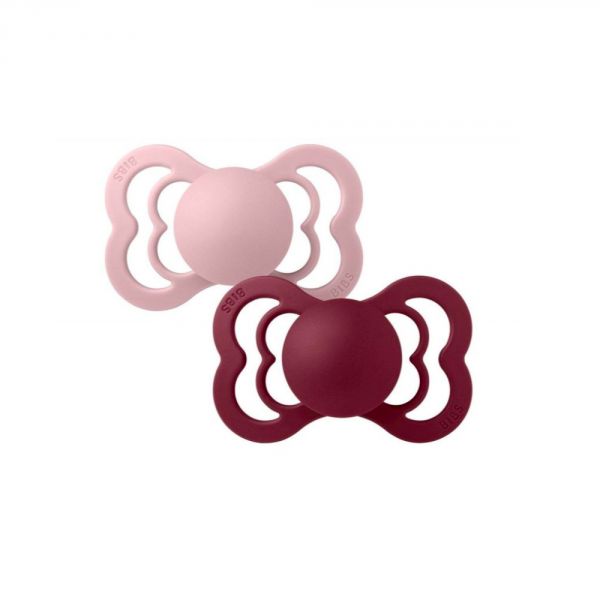 Pack de 2 sucettes Supreme silicone 6 mois+ Rose Lilas et Myrtille