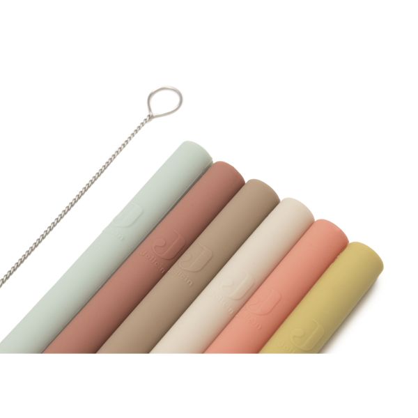 Lot de 6 pailles en silicone multicolores