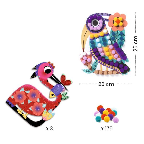 Coffret activités de collages silhouettes et pompons Panachés