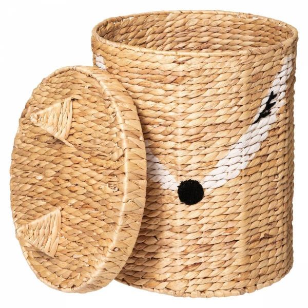 Panier de rangement Renard avec couvercle jacinthe