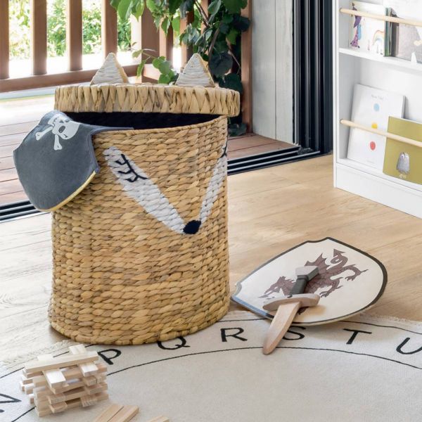 Panier de rangement Renard avec couvercle jacinthe