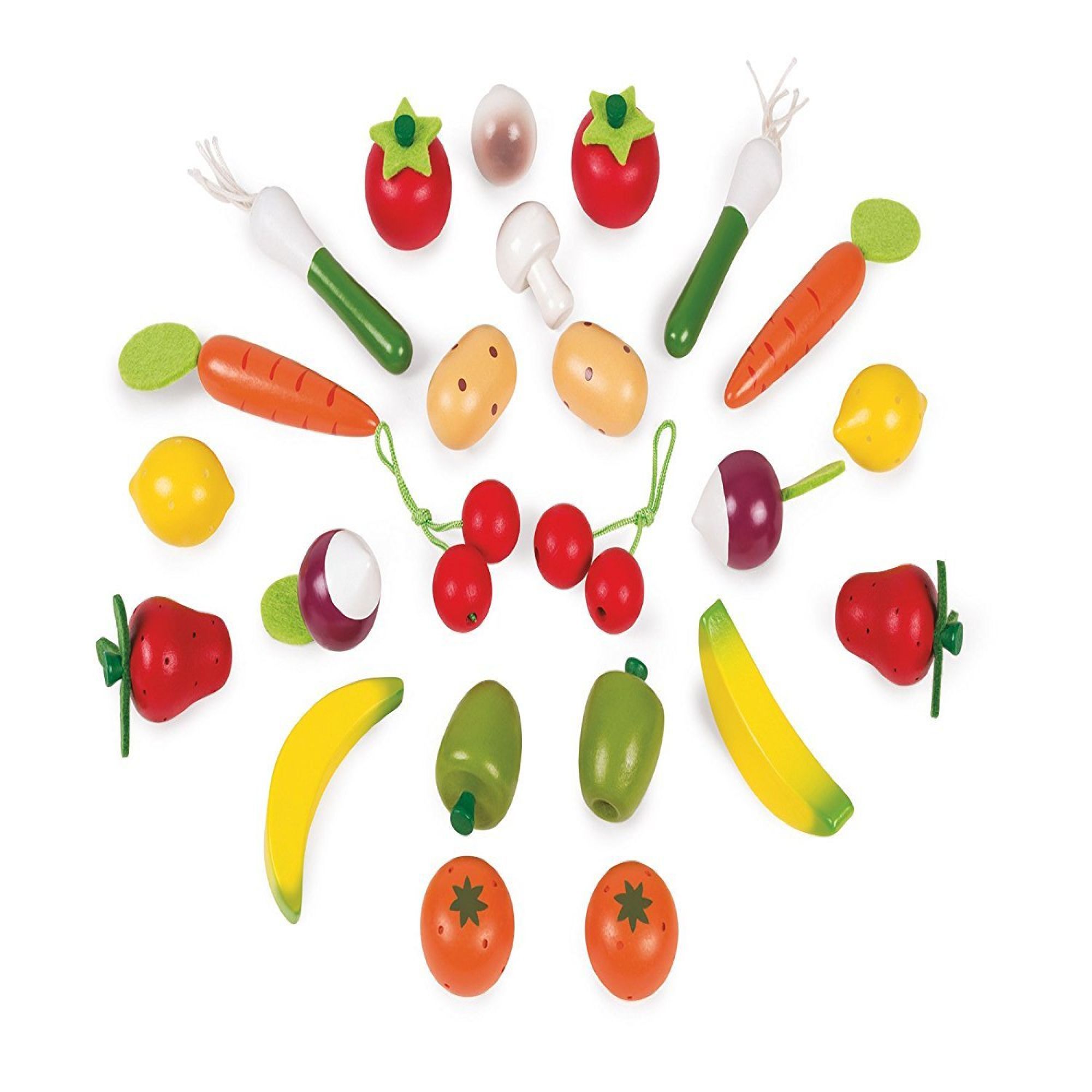 Panier de 24 fruits et légumes en bois - Made in Bébé