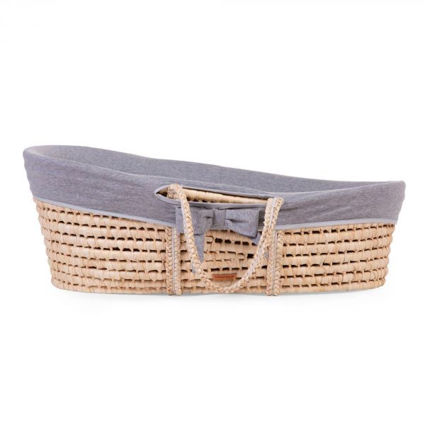 Couffin panier Moise Natural + Matelas + Habillage Jersey Gris