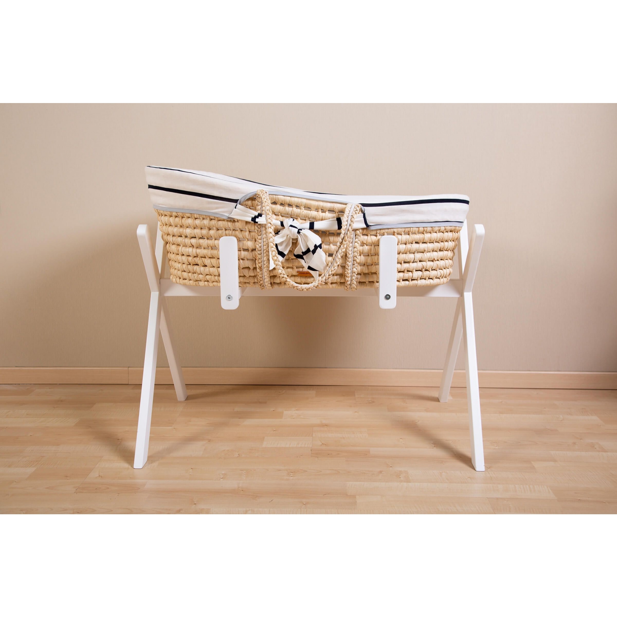 Childhome Couffin Panier Moise Natural Matelas Habillage Jersey Marin Made In Bebe